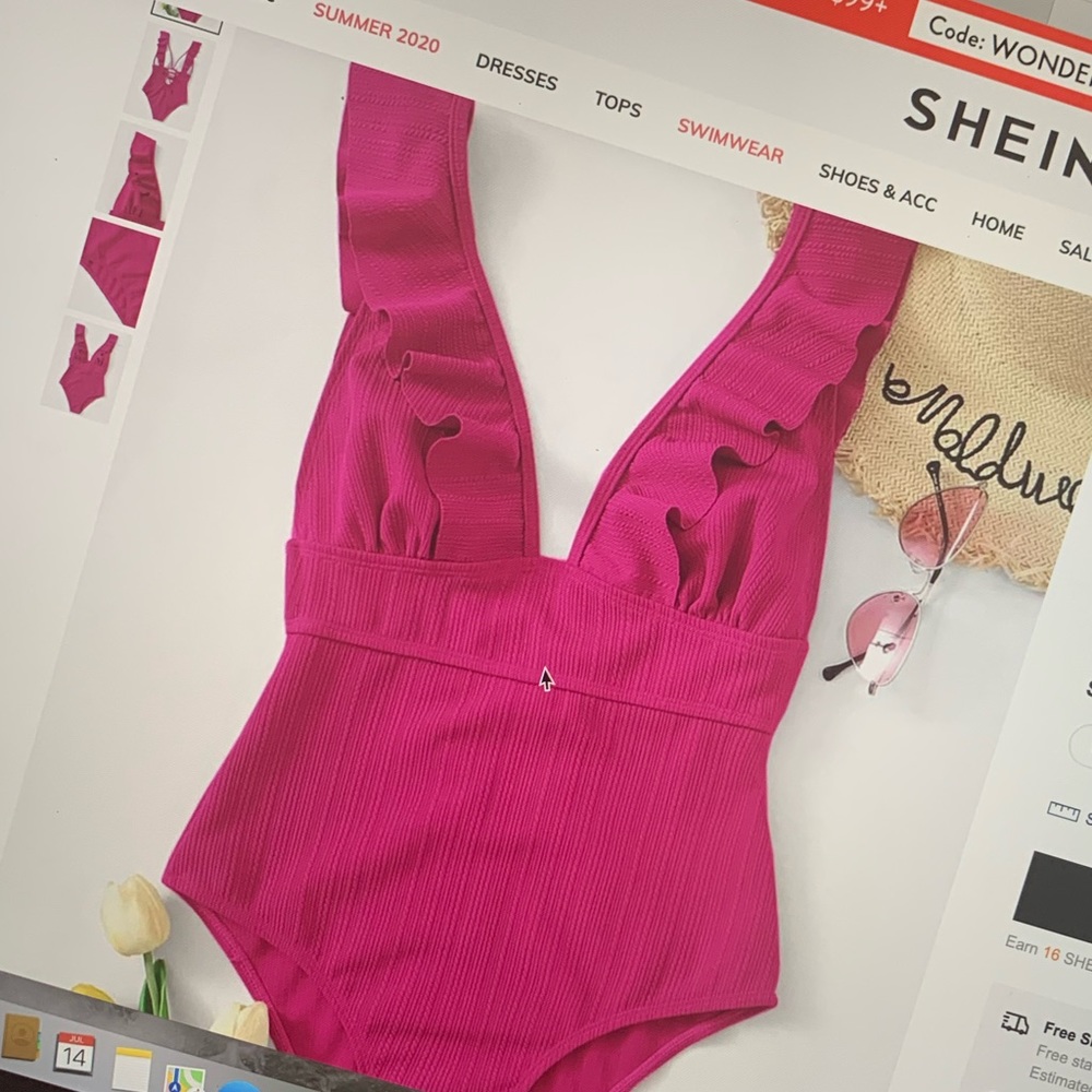 Pink one-piece. Brand new, Never been worn.